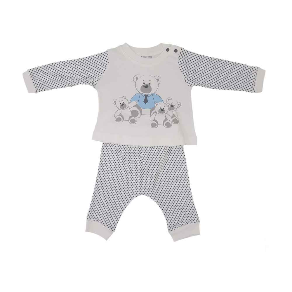 İpek Baby 2li Bebek Takımı 1089 KremMavi Fiyatı İlke Bebe