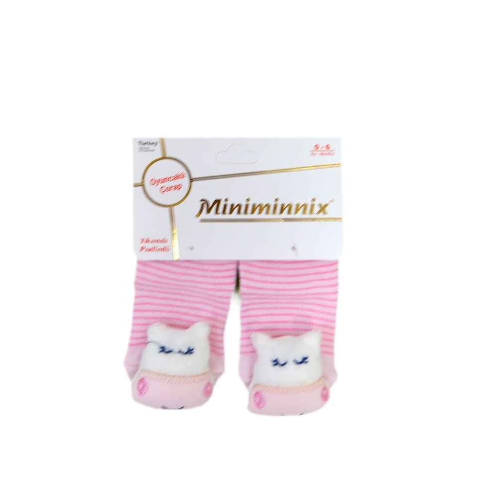 Miniminnix Figürlü Bebek Çorabı 112 Pembe