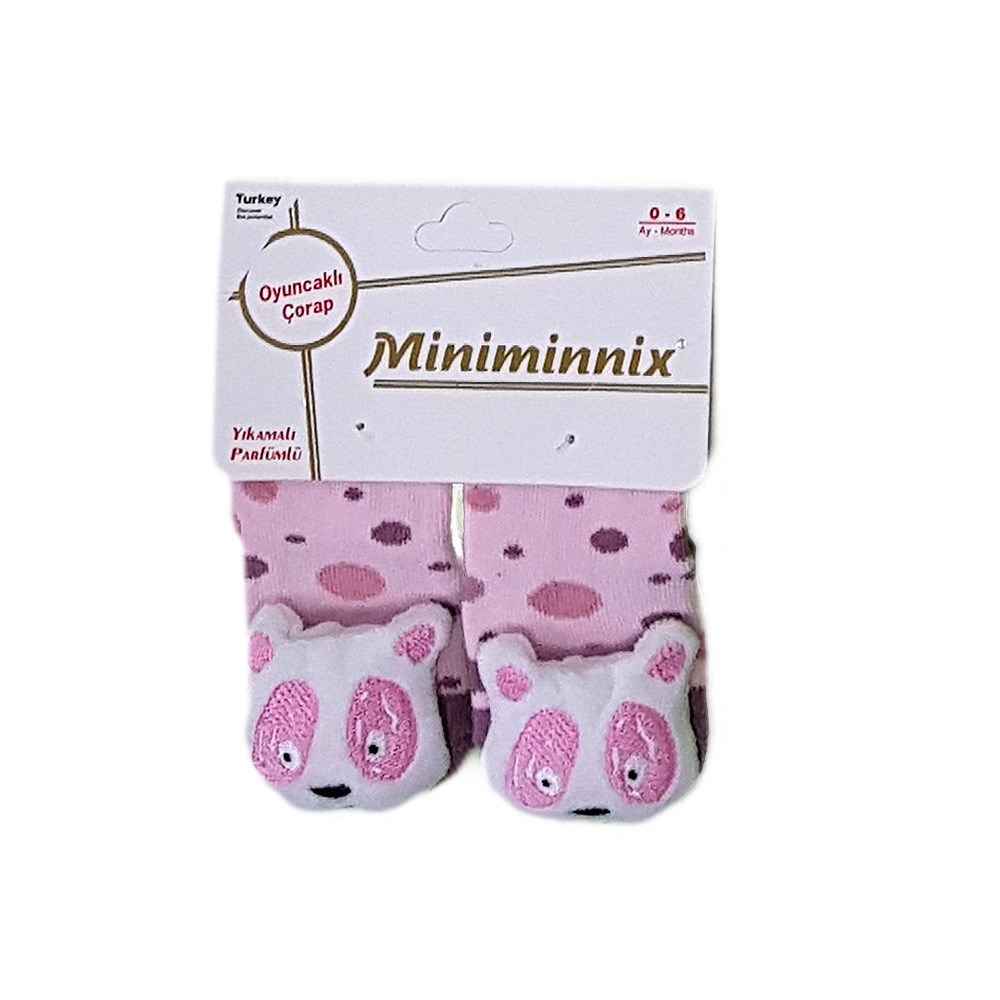Miniminnix Figürlü Bebek Çorabı 112 Mor-Pembe