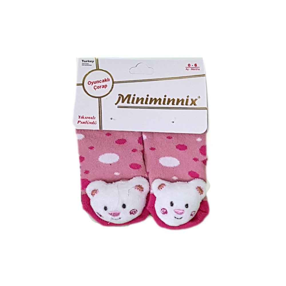 Miniminnix Figürlü Bebek Çorabı 112 Pembe-Fuşya