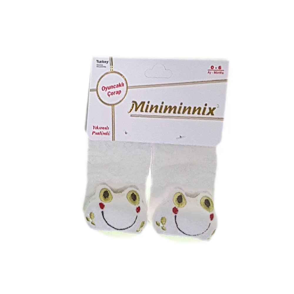 Miniminnix Figürlü Bebek Çorabı 112 Krem
