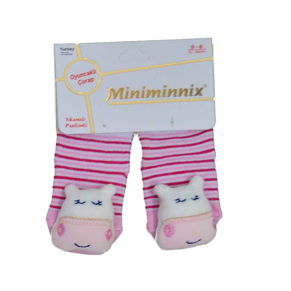 Miniminnix Figürlü Bebek Çorabı 112 Fuşya