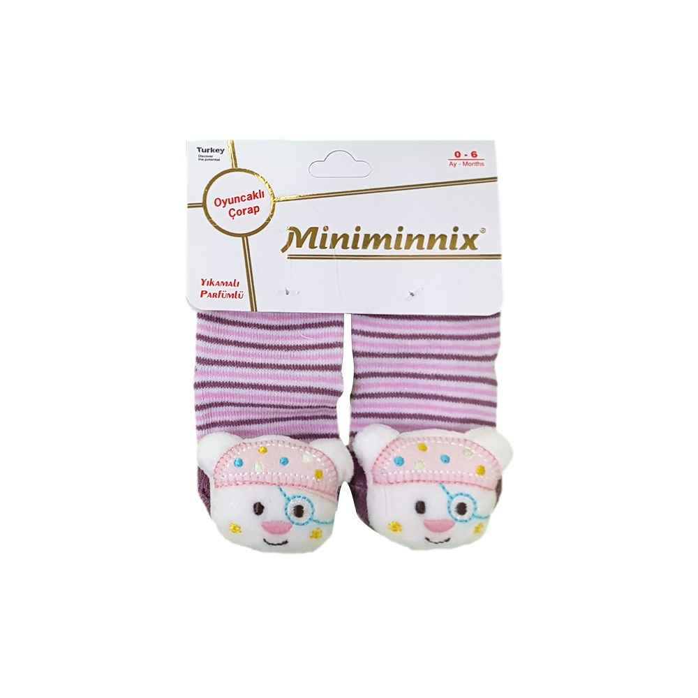Miniminnix Figürlü Bebek Çorabı 112 Mor