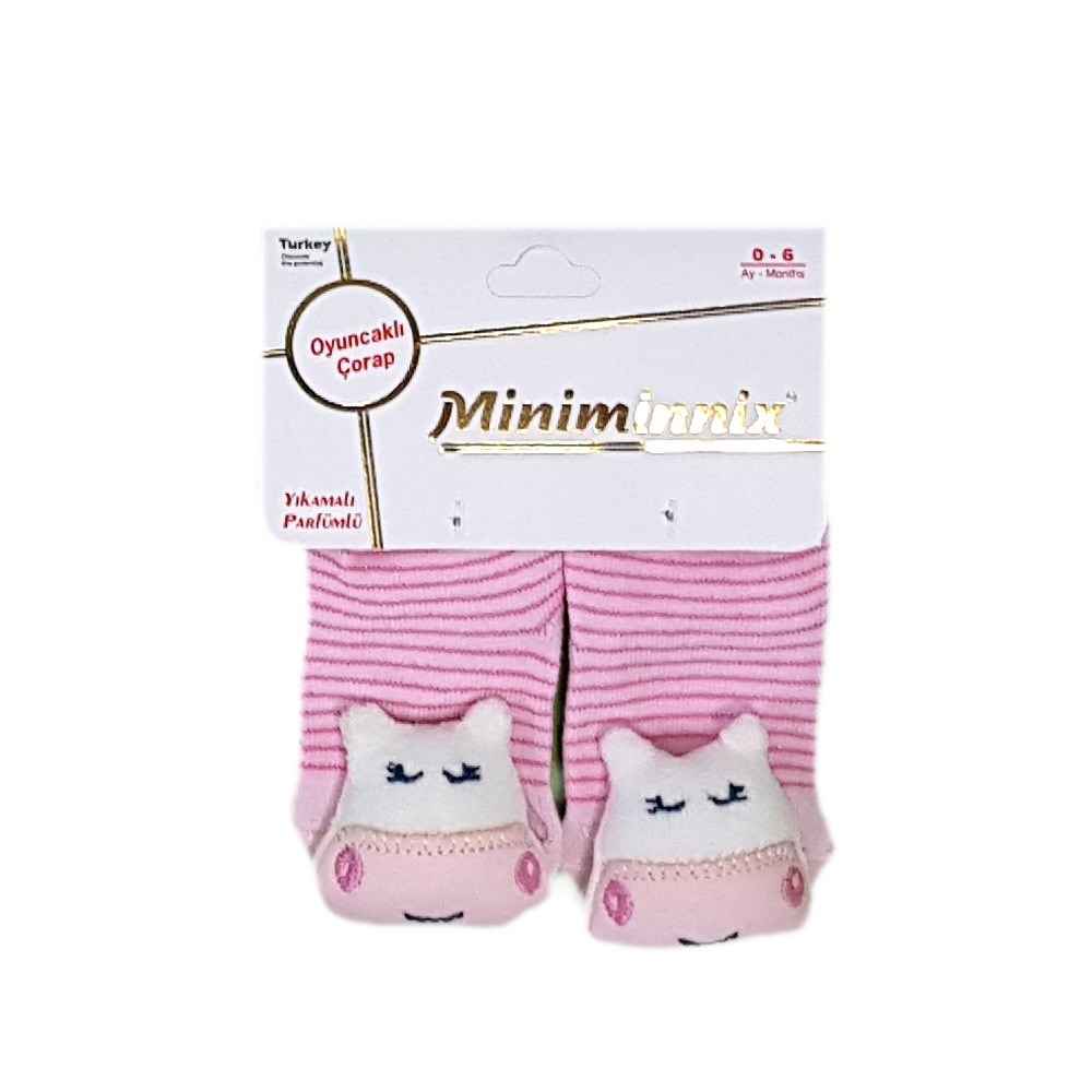 Miniminnix Figürlü Bebek Çorabı 112 Pembe