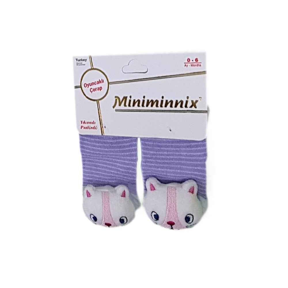 Miniminnix Figürlü Bebek Çorabı 112 Mor