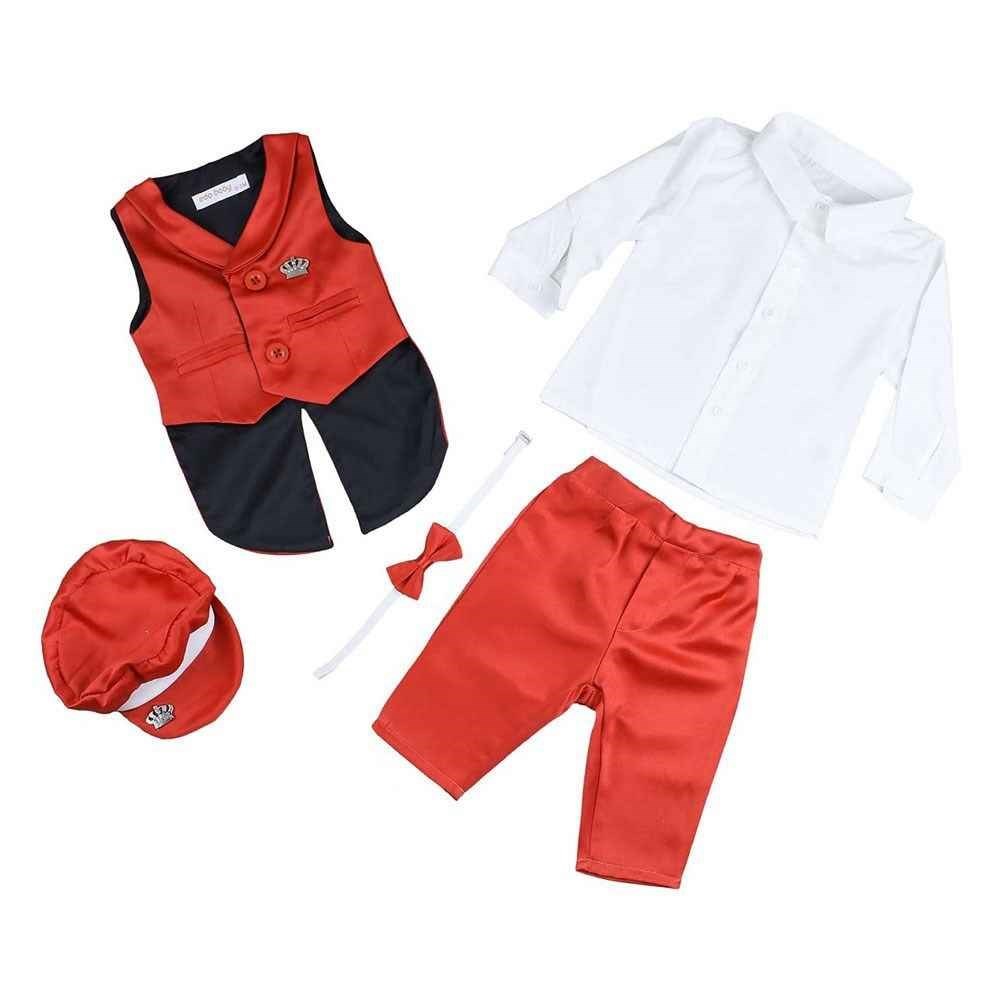 Eda Baby 1162 Yelekli Bebek Alt Üst Takımı Kırmızı