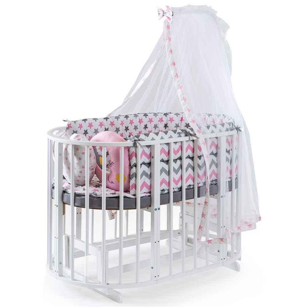 Bambidoo Play Beşik Elips 70x120cm Beyaz Pembe