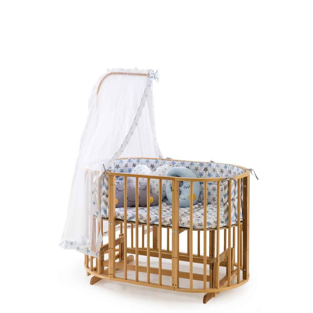 Bambidoo Play Beşik Elips 70x120cm Doğal Mavi
