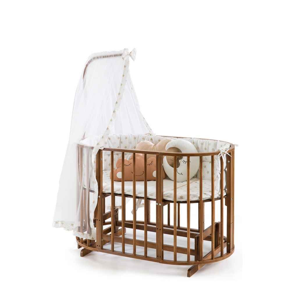 Bambidoo Play Beşik Elips 70x120cm Ceviz Krem