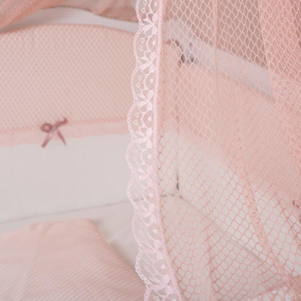 Mini Baby Fileli Bebek Uyku Seti 10 Parça 80x130 cm Pembe