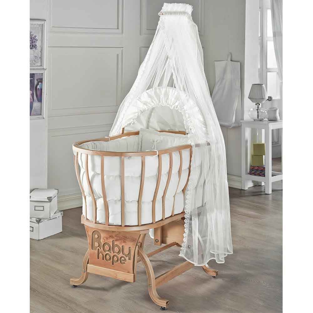 Babyhope Defne Sallanır Ahşap Beşik 60x100 cm DFN Naturel