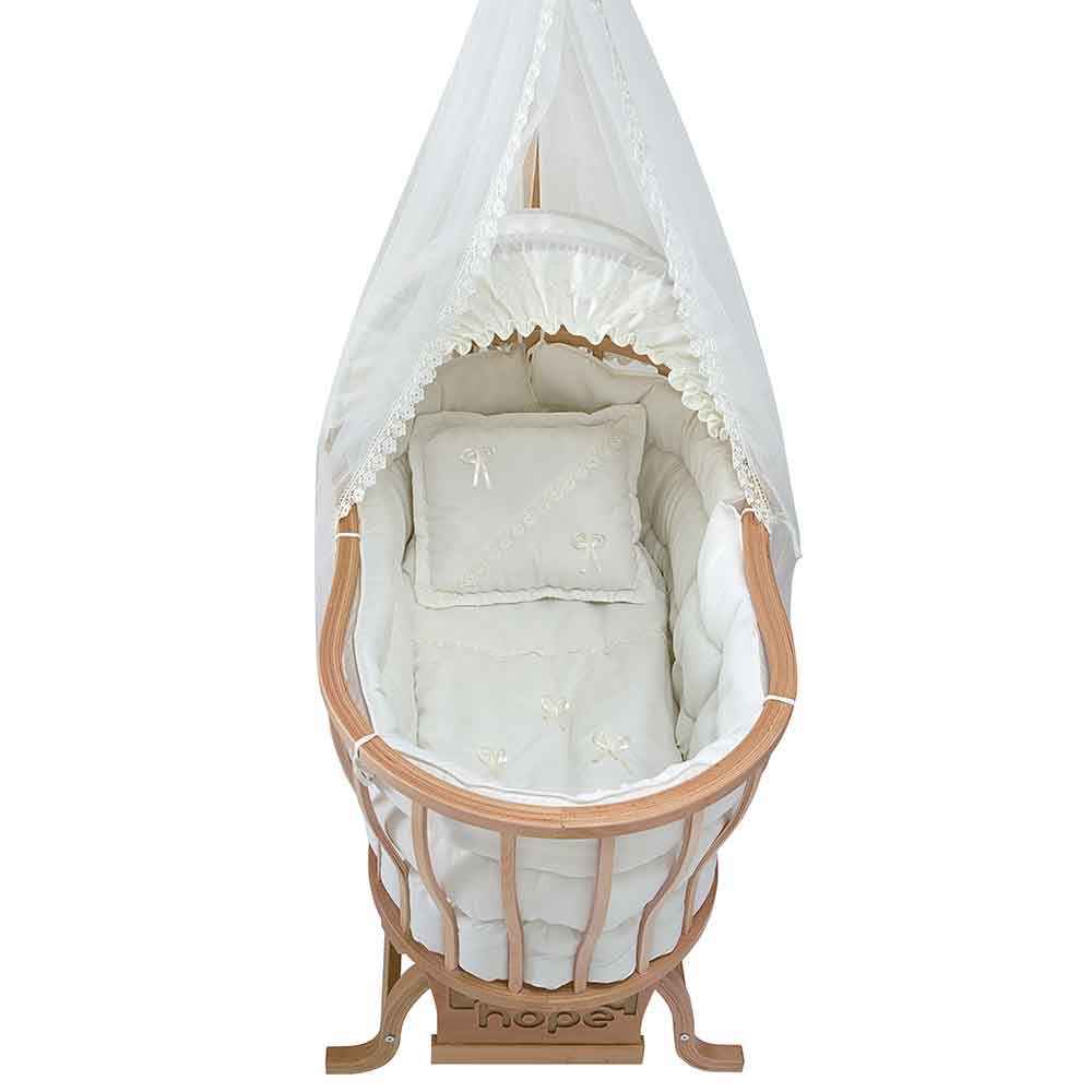 Babyhope Defne Sallanır Ahşap Beşik 60x100 cm DFN Naturel