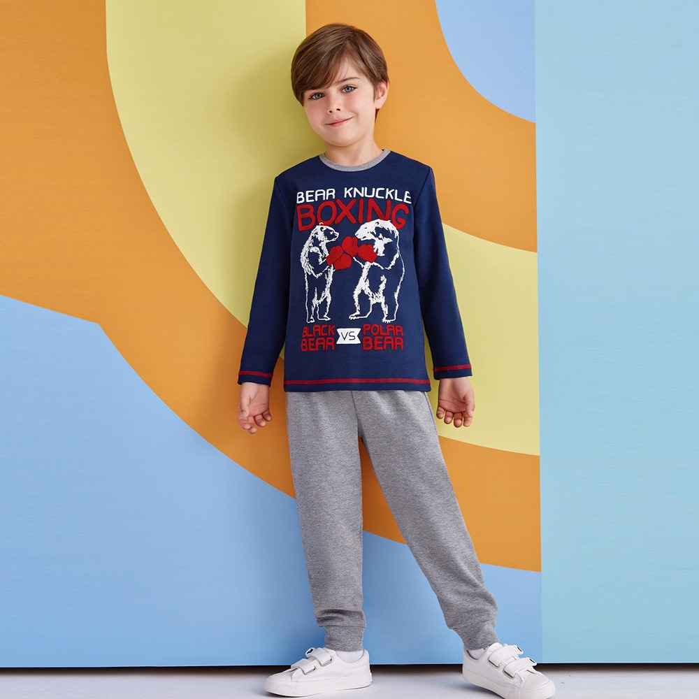 Roly Poly Erkek Çocuk Pijama Takımı RP1315-5 Lacivert