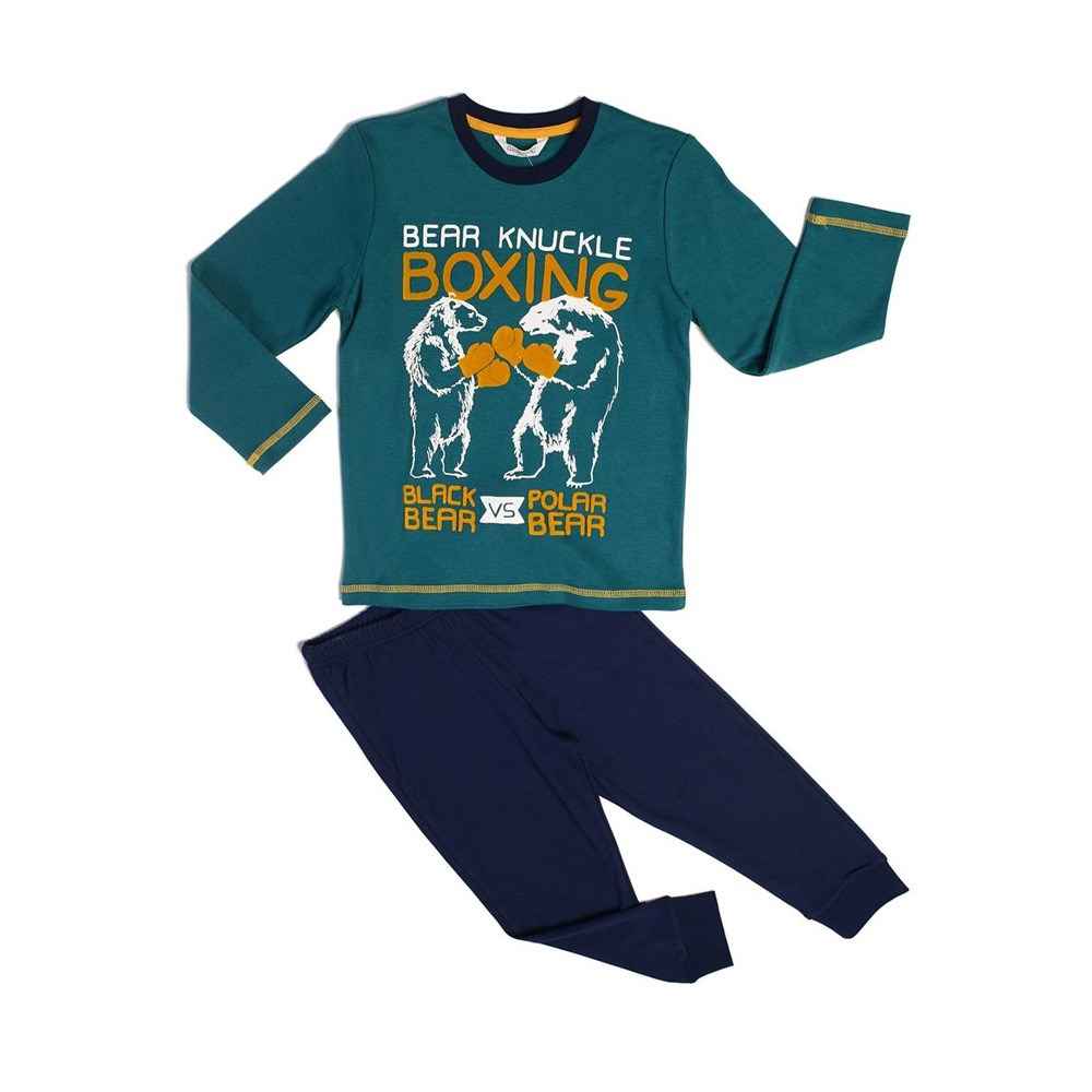 Roly Poly Erkek Çocuk Pijama Takımı RP1315-5 Yeşil