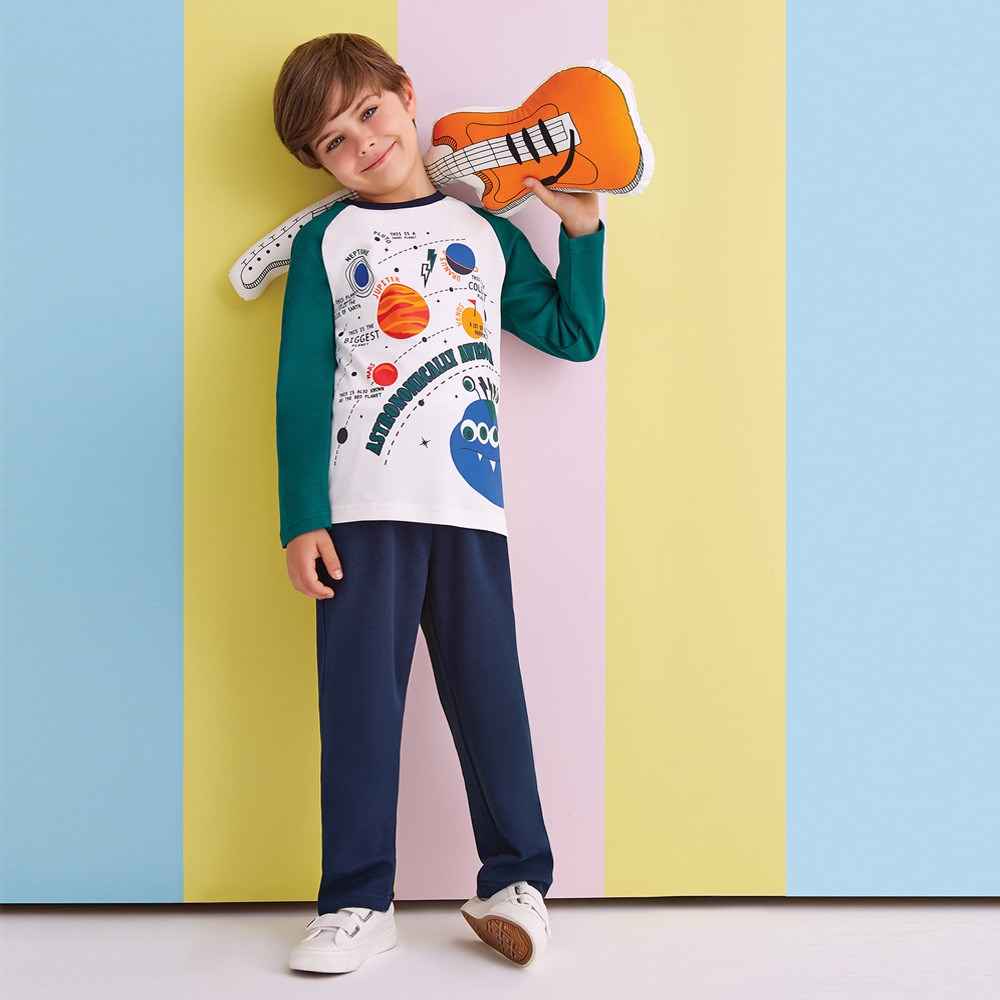 Roly Poly Erkek Çocuk Pijama Takımı RP1304-05 Yeşil