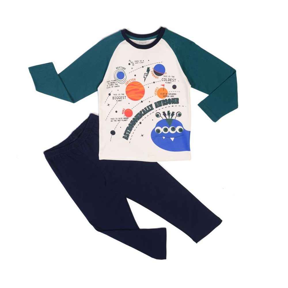 Roly Poly Erkek Çocuk Pijama Takımı RP1304-05 Yeşil