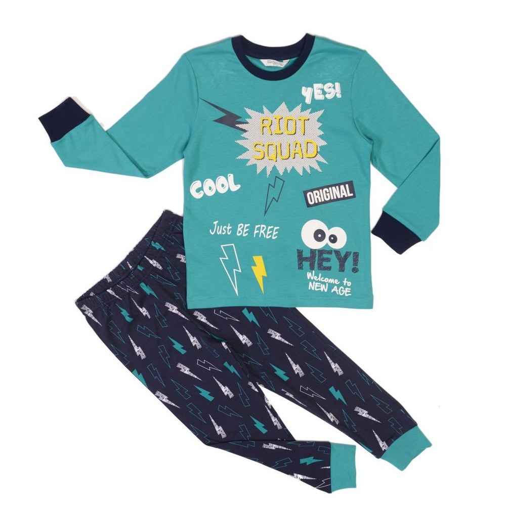 Roly Poly Erkek Çocuk Pijama Takımı RP1303-5 Yeşil