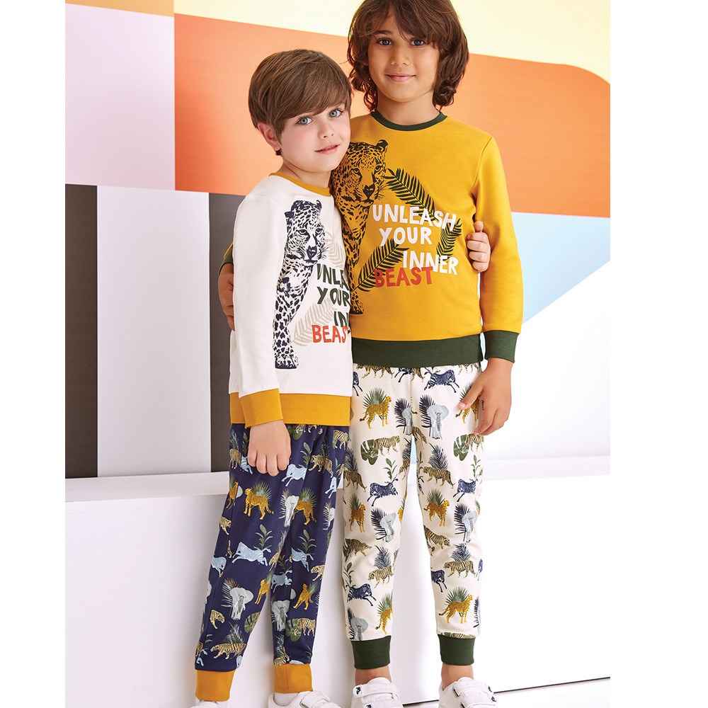 Roly Poly Erkek Çocuk Pijama Takımı RP1305-5 Sarı