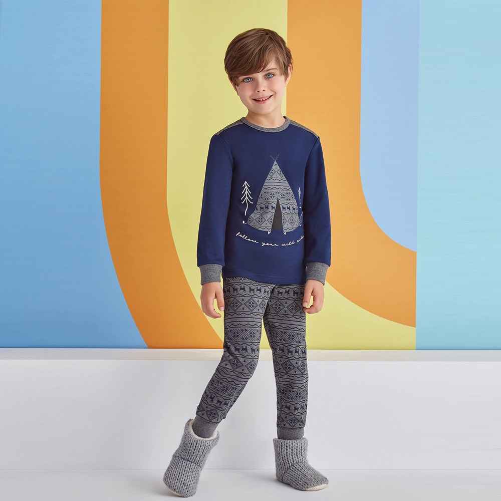 Roly Poly Erkek Çocuk Pijama Takımı RP1326-5 Lacivert
