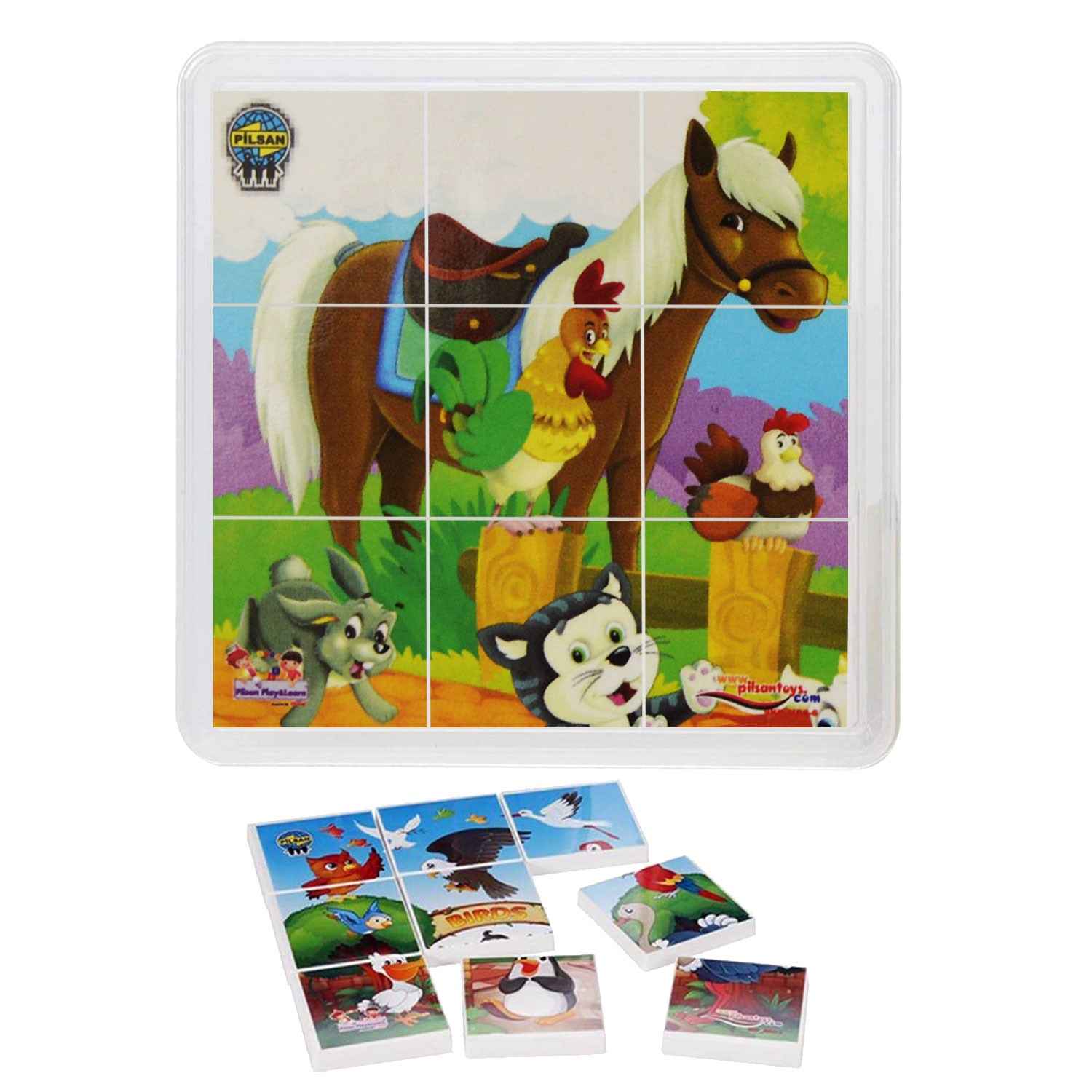 Pilsan Animal Puzzle Set 03-355 Kahverengi-Sarı