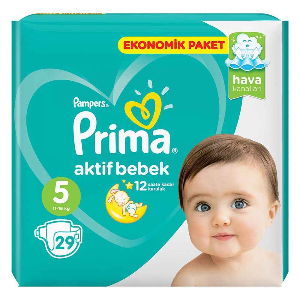 Prima Bebek Bezi Aktif Ekonomik Paket Junior 5 Beden 29 Adet 