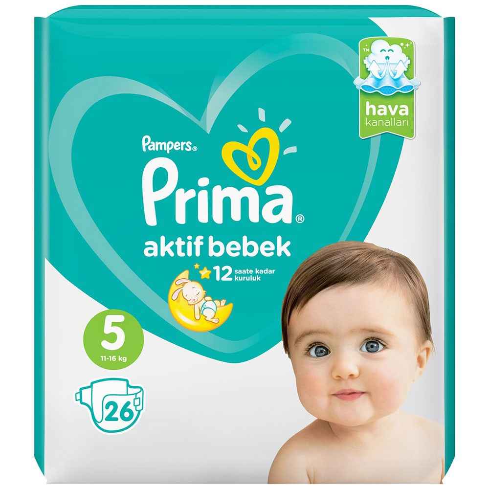 Prima Bebek Bezi Aktif Bebek 5 Beden 11-18 Kg 26 Adet 