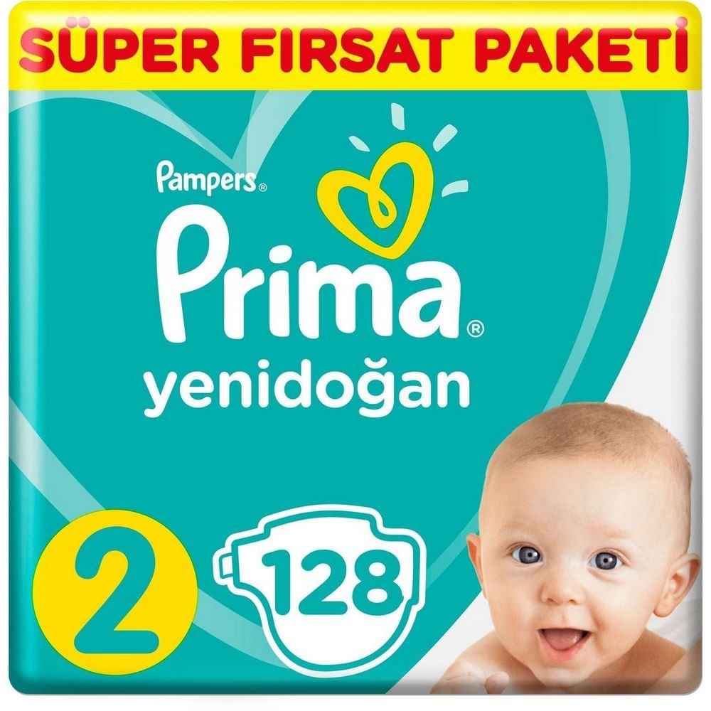 Prima Bebek Bezi Yenidoğan Mega Paket 2 Beden 128 Adet 