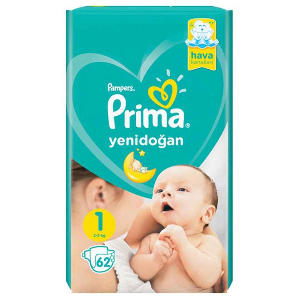 Prima Bebek Bezi 1 Beden Yenidoğan Fırsat Paketi 62 Adet 