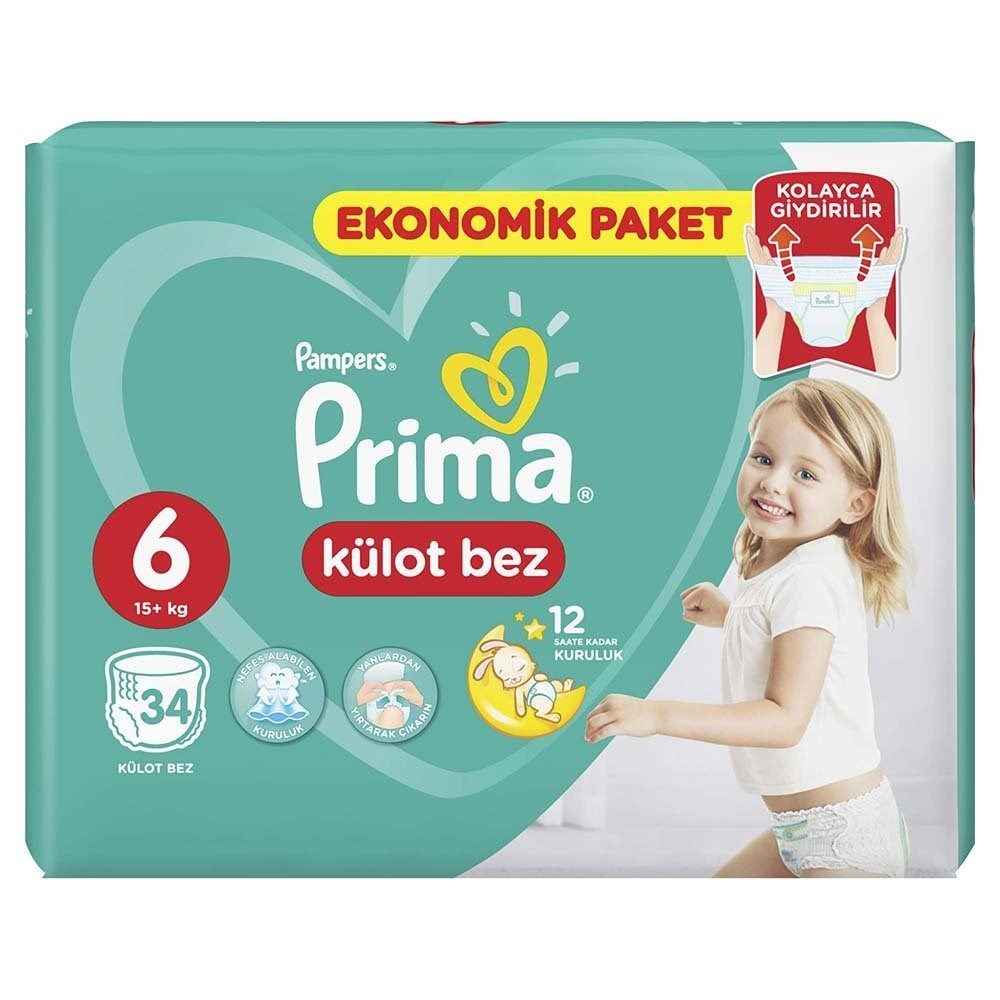 Prima Külot Bebek Bezi 6 Beden Ekstra Ekonomik Paket 34 Adet 