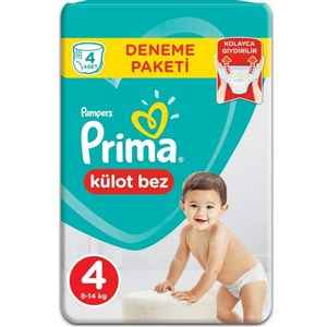 Prima Külot Bebek Bezi 4 Beden Deneme Paketi 4 Adet 8-18 Kg 