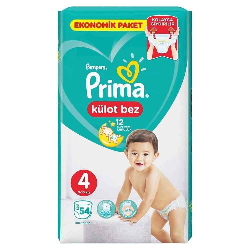 Prima Külot Bebek Bezi 4 Beden Maxi Ekonomik Paket 54 Adet 