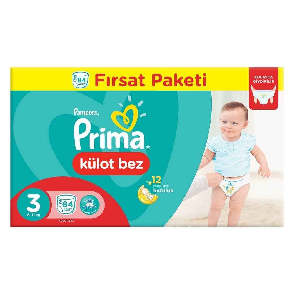 Prima Külot Bebek Bezi Fırsat Paketi Midi 3 Beden 6-11 Kg 84 adet 