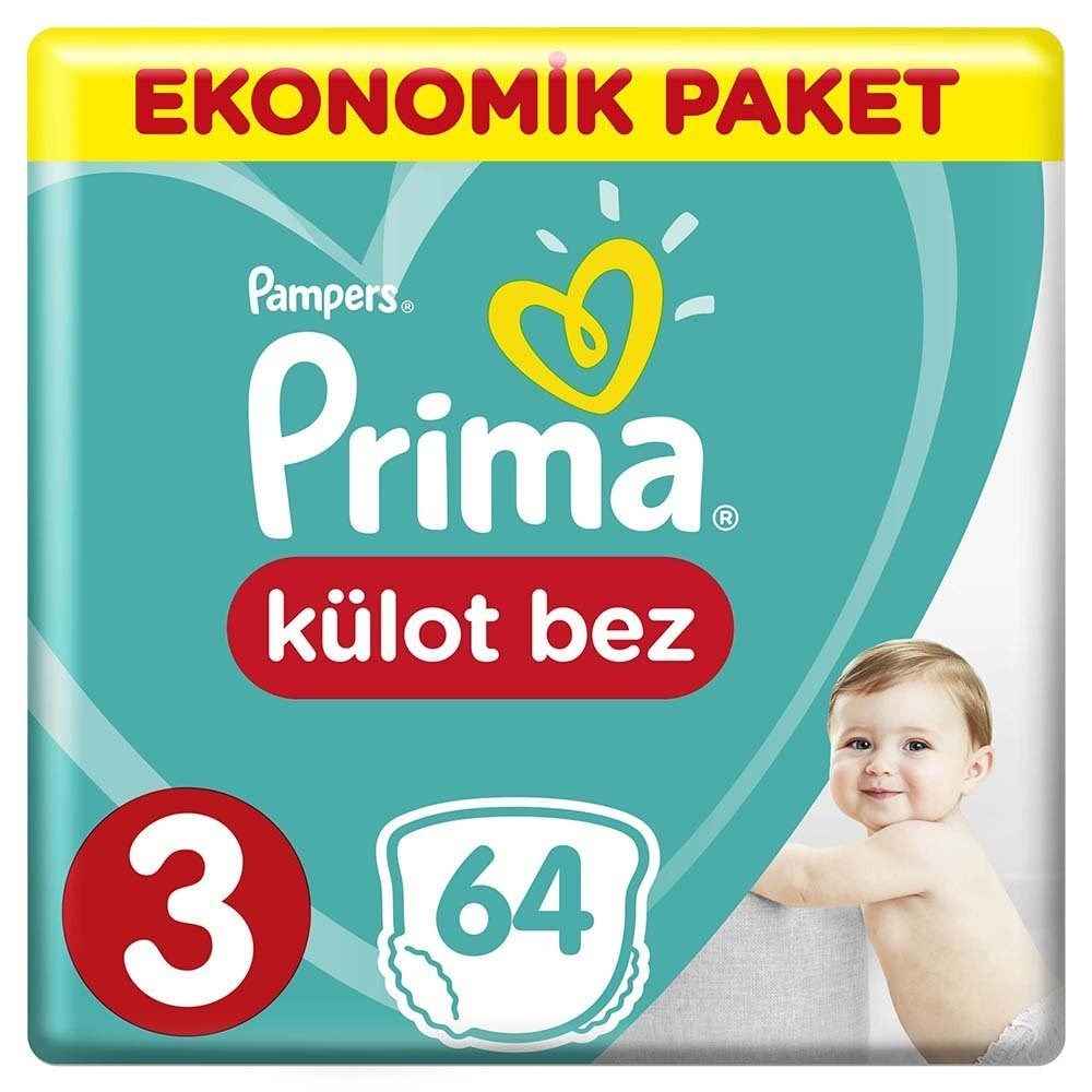 Prima Külot Bebek Bezi 3 Beden Midi Ekonomik Paket 64 Adet 