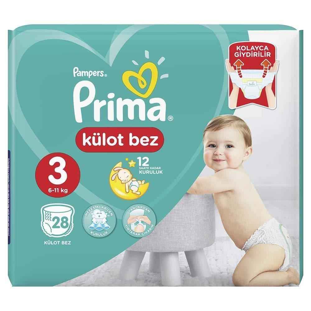 Prima Külot Bebek Bezi 3 Beden Midi Tekli Paket 28 Adet 