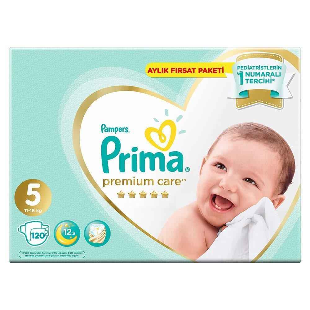 Prima Bebek Bezi Premium Care 5 Beden Fırsat Paket 120 Adet 