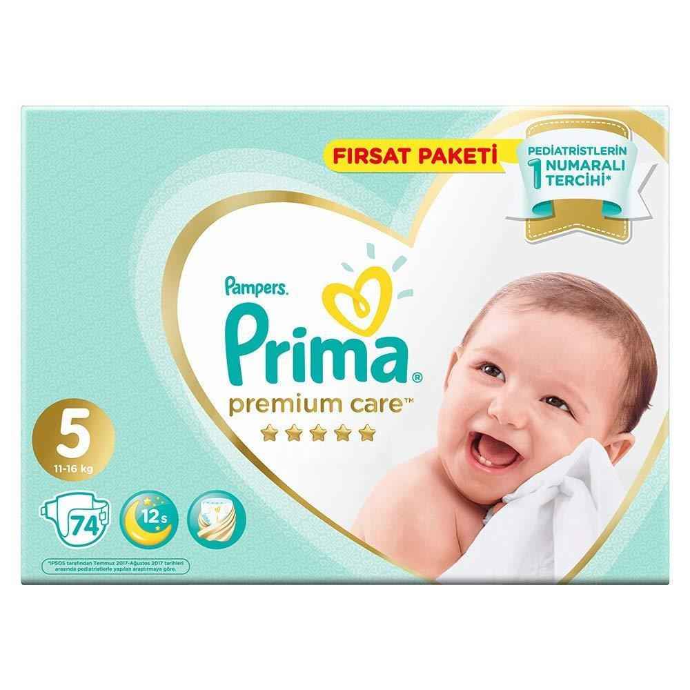 Prima Bebek Bezi Premium Care 5 Beden Junior Fırsat Paket 74 Adet 