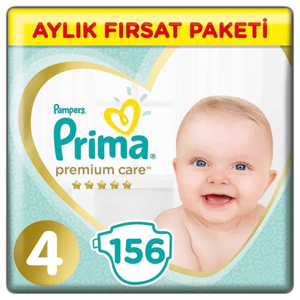 Prima Bebek Bezi Premium Care 4 Beden Maxi Aylık Paket 156 Adet 