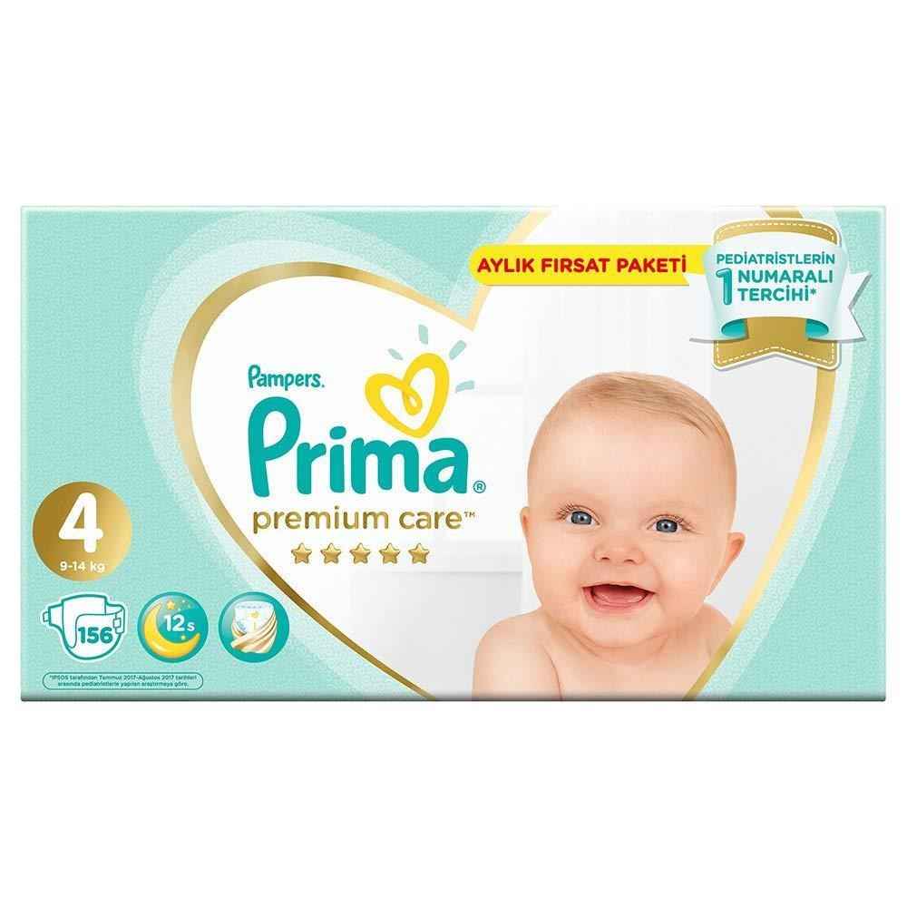 Prima Bebek Bezi Premium Care 4 Beden Maxi Aylık Paket 156 Adet 