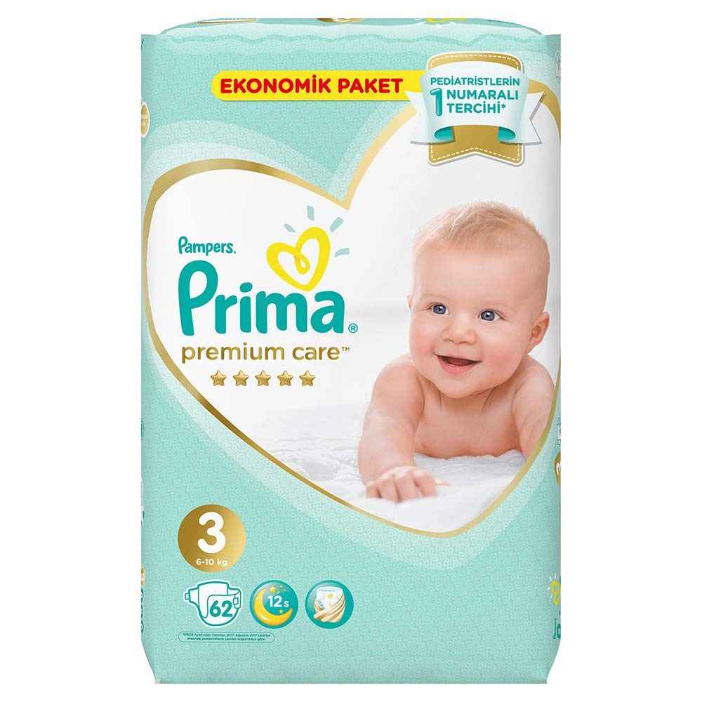 Prima  Premium Care 3 Beden Midi Jumbo Paket 62 Adet 