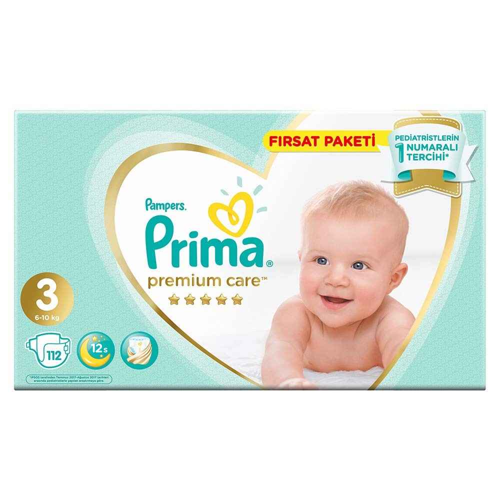 Prima Bebek Bezi Premium Care 3 Beden Midi Fırsat Paketi 112 Adet 