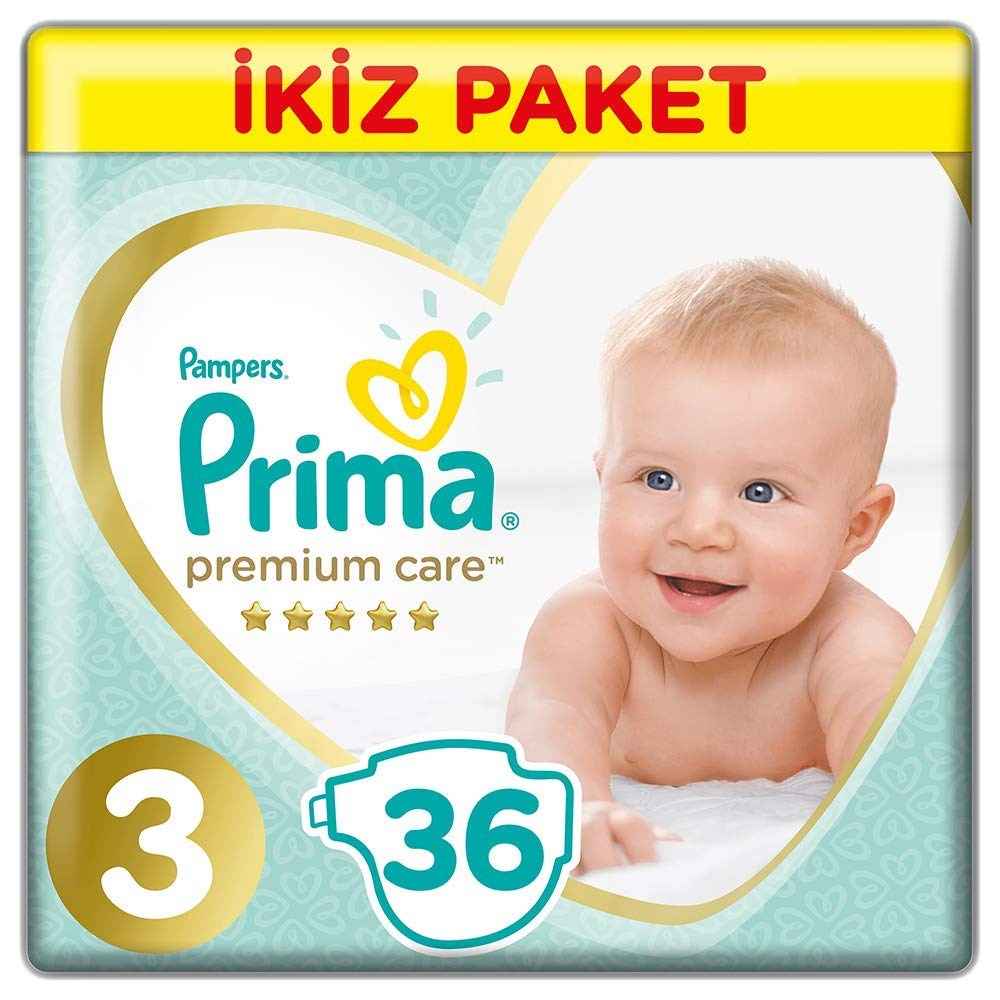 Prima Bebek Bezi Premium Care 3 Beden Midi Ekonomi Paketi 36 Adet 