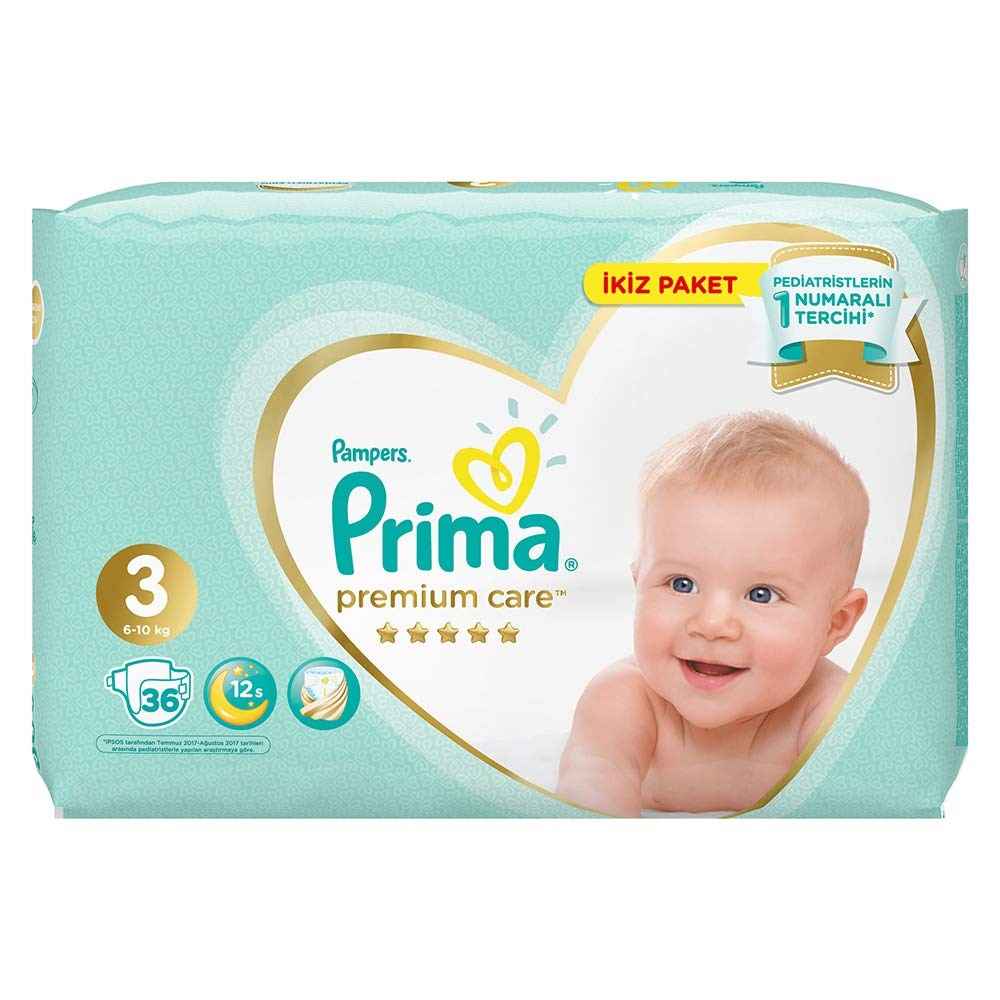 Prima Bebek Bezi Premium Care 3 Beden Midi Ekonomi Paketi 36 Adet 