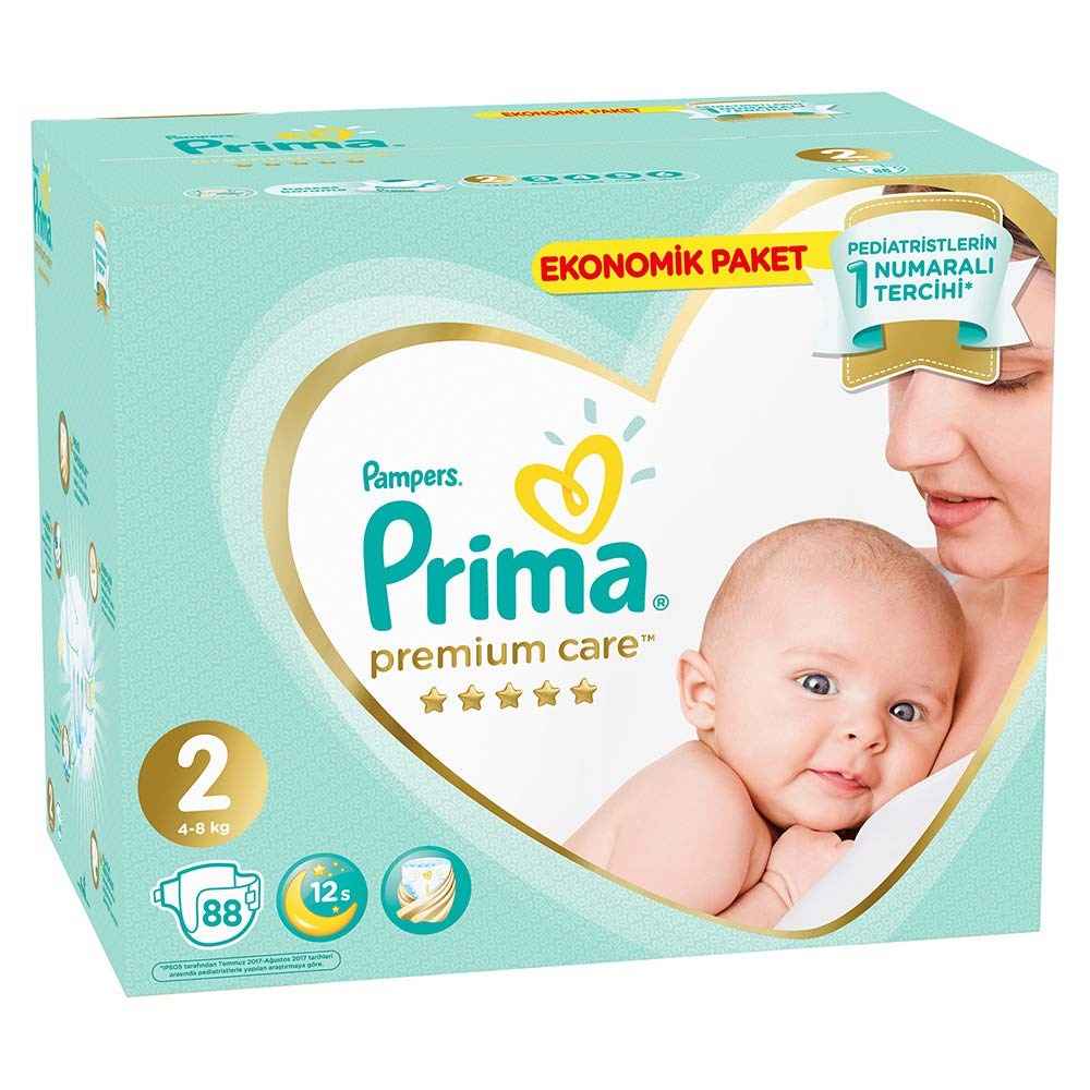 Prima Bebek Bezi Premium Care 2 Beden Mini Jumbo Paket 88 Adet 