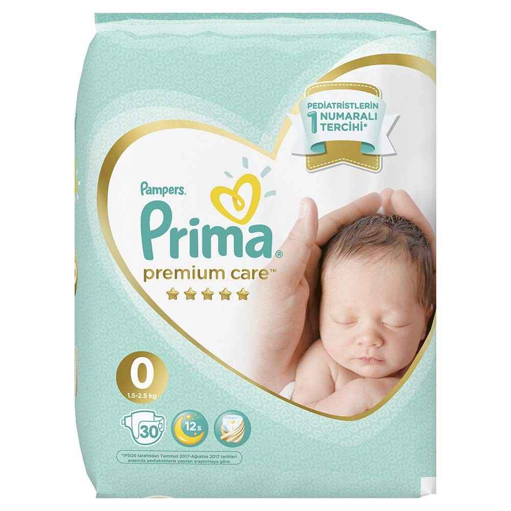 Prima Bebek Bezi Premium Care 0 Beden Prematüre Tekli Paket 30'lu 