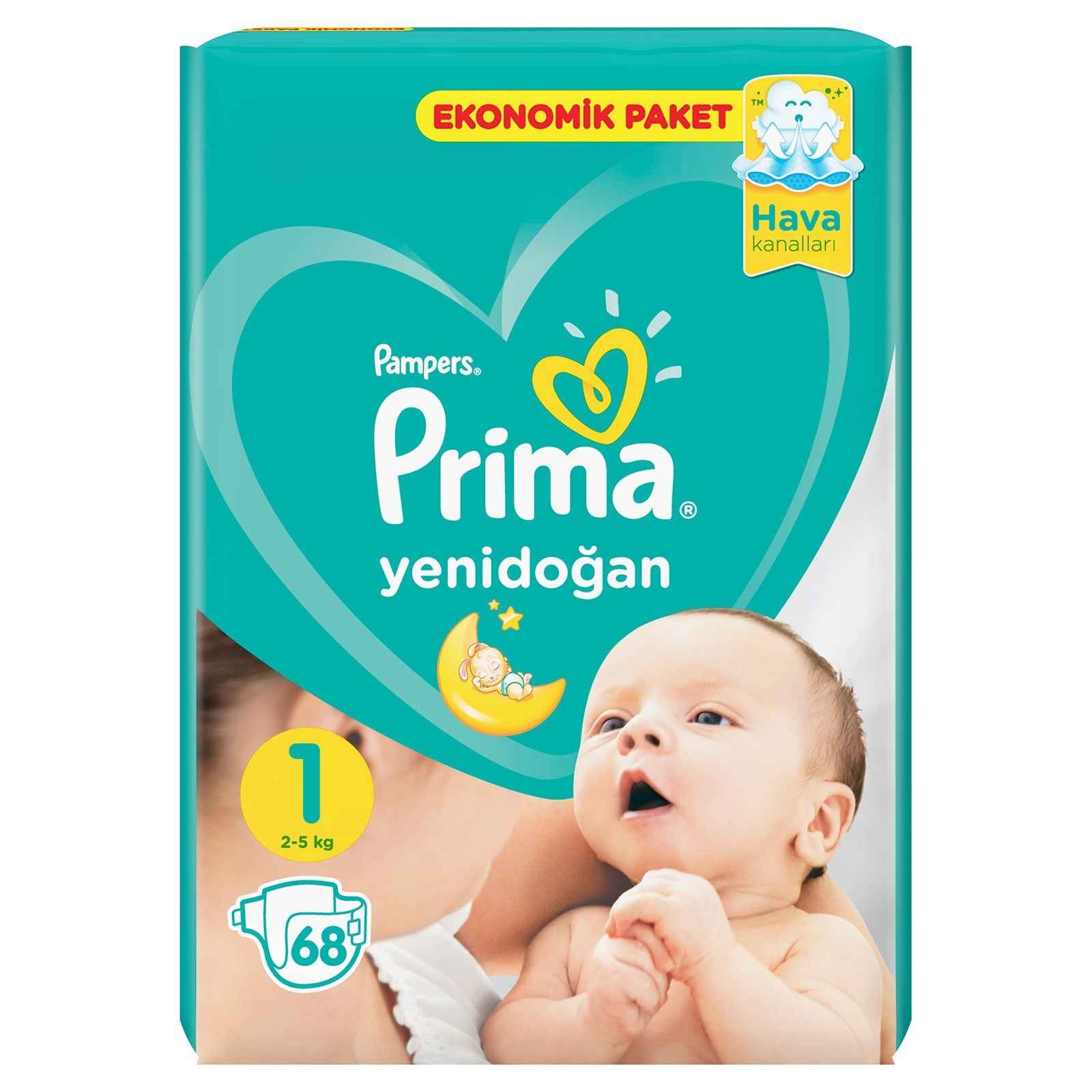 Prima Bebek Bezi Yenidoğan 1 Beden Ekonomik Paket 68 Adet 