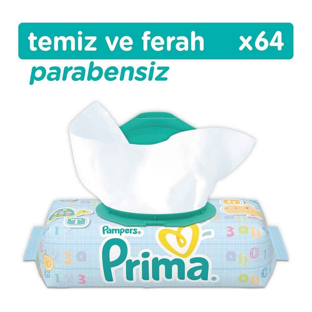 Prima Islak Havlu Temiz ve Ferah Tekli Paket 64 Yaprak 