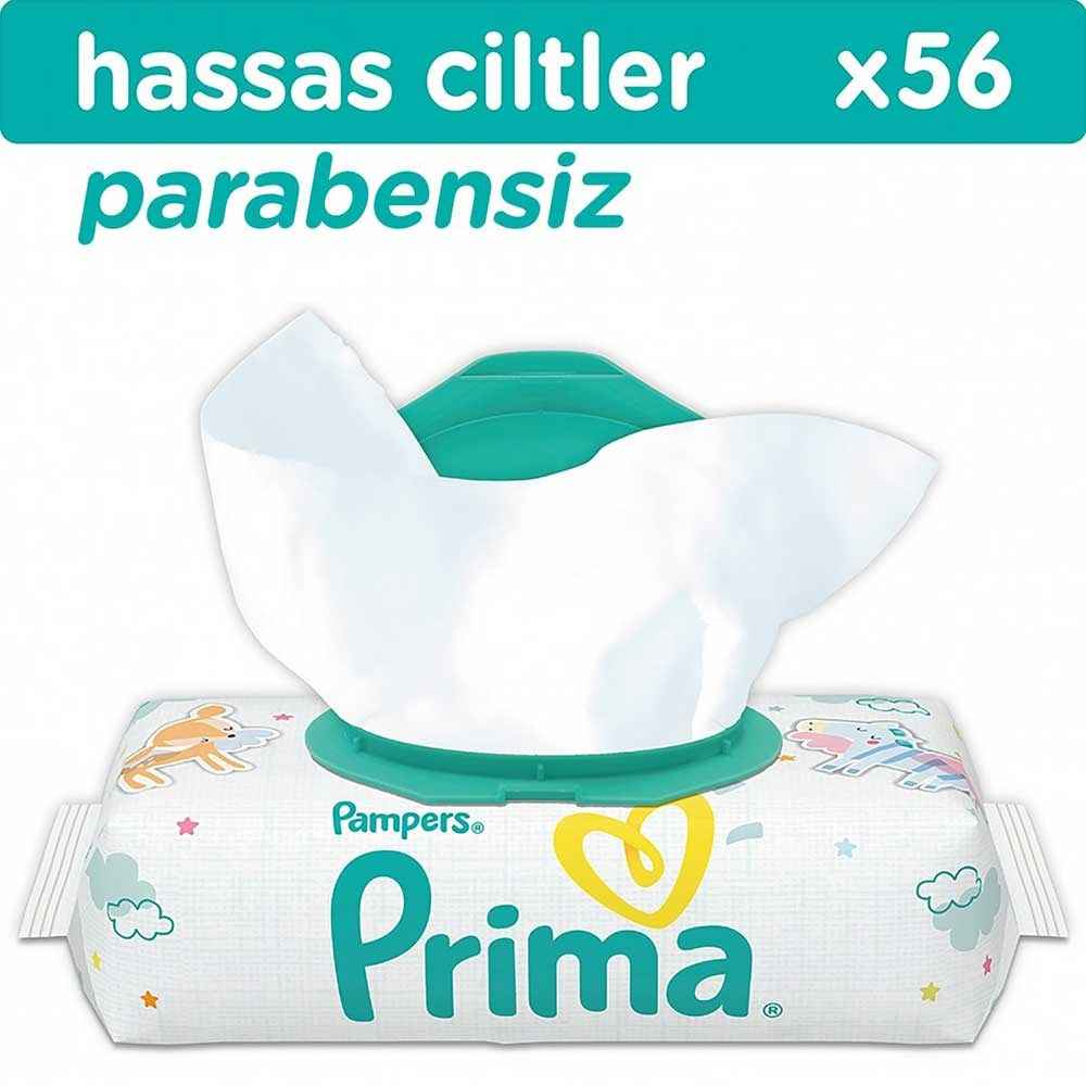 Prima Islak Havlu Hassas Ciltler Tekli Paket 56 Yaprak 