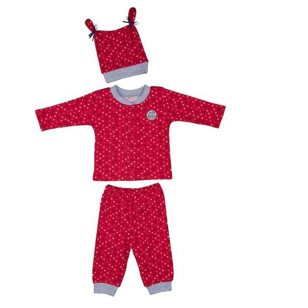 Bebepan Mrs.Owl Patiksiz Bebek Pijama Takımı Kırmızı