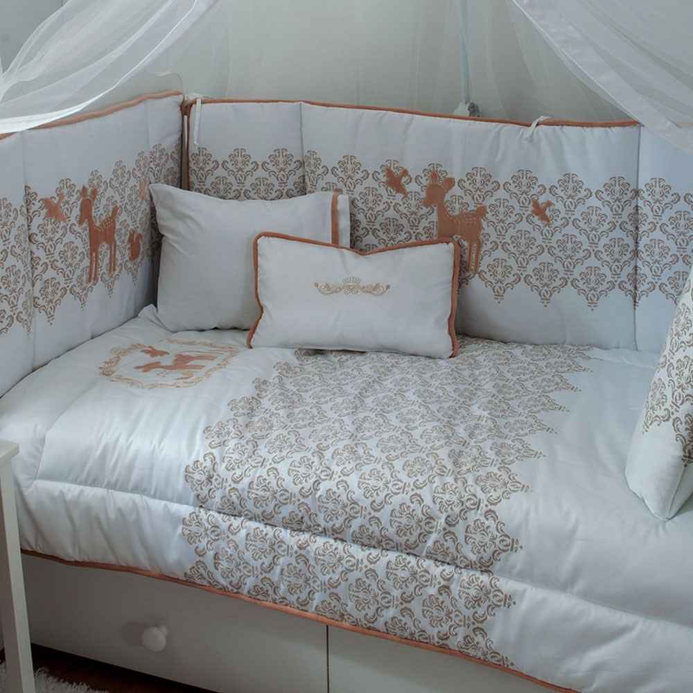 Aybi Baby 130 Damask Uyku Seti 80X140 Kahverengi