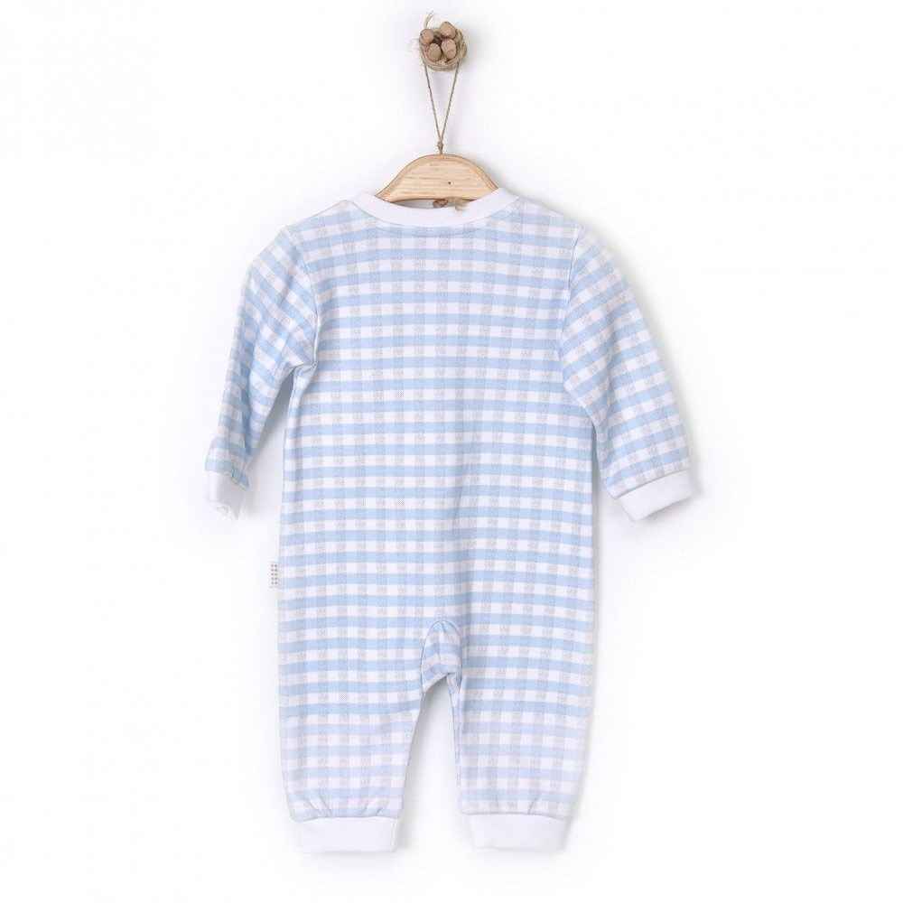 Kitikate Smart Plaid Fermuarlı Tulum S58536  Mavi